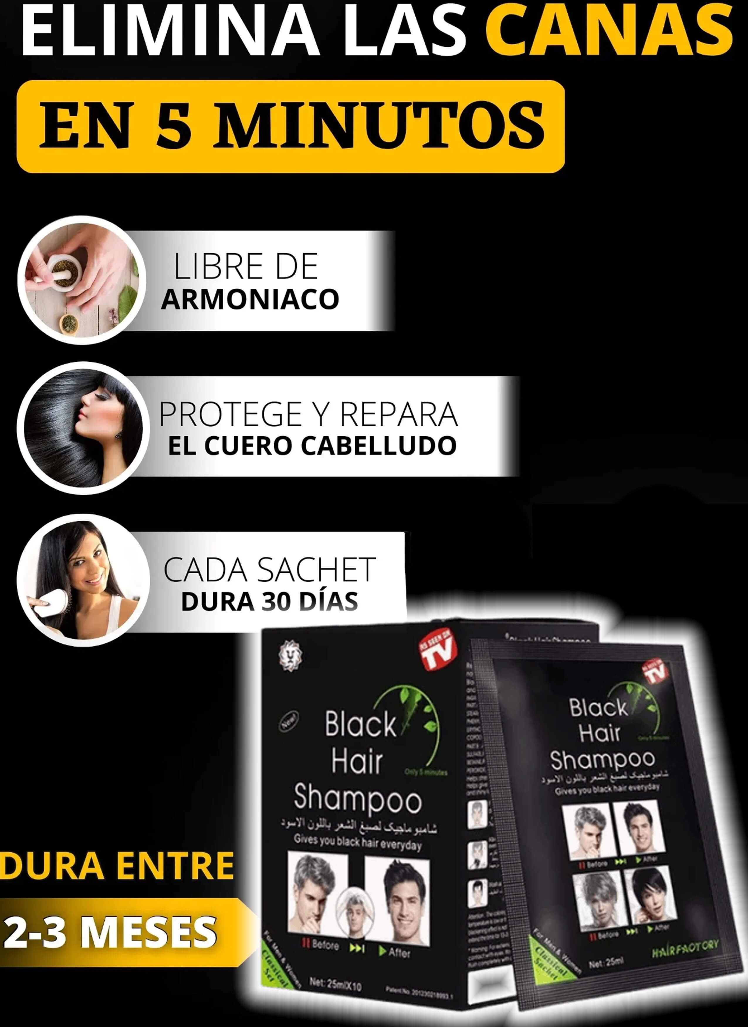 Oculta tus canas y dale más brillo a tu cabello negro!